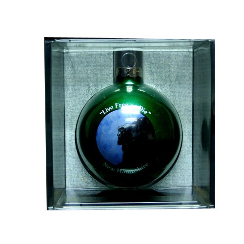 Blowout - State Of New Hampshire Ornaments - Green Ball Style - 12 For $12.00