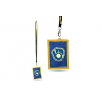 Milwaukee Brewers Bling - Bling Lanyard With ID Holder Set - 12 For $30.00