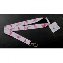 LA Dodgers Lanyards - Pink Plaid Style Lanyards - 12 For $24.00