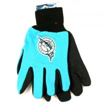 Florida Marlins Gloves - Throwback Fish Logo - 2Tone Blue.Black Grip Gloves $2.00 Per Pair
