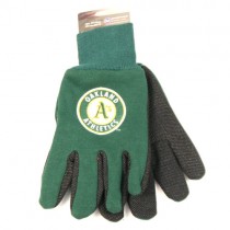 Oakland A's Gloves - (Pattern May Be Different Than Pictured) - Green/Black 2Tone Wholesale Gloves $3.50 Per Pair