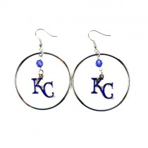Kansas City Royals Earrings - 2" Color Bead Hoop Earrings - 12 Pair For $42.00