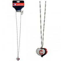 Cleveland Indians Necklaces - MLB Heart Charm Style - 12 For $30.00